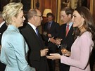 Monack� kn�e Albert II. a jeho man�elka Charlene, britsk� princ William a jeho...