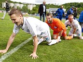 Fotbalist� �st� nad Labem oslavuj� postup do prvn� ligy.