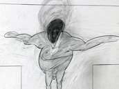 Francis Bacon - Uk�i�ování (1980-1992, tu�ka na papí�e, soukromá sbírka, Itálie)