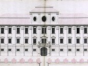 Pl�n fas�dy z�mku v Jarom��ic�ch nad Rokytnou p�ipraven� architektem Jakubem