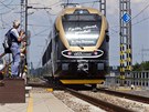 Na zkušebním okruhu ve Velimi se představil nový vlak Leo Express. (24. května Na zkušebním okruhu ve Velimi se představil nový vlak Leo Express. (24. května