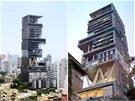 Budova se jmenuje Antilia podle bájného ostrova v Atlantiku. Stojí v luxusní... Budova se jmenuje Antilia podle bájného ostrova v Atlantiku. Stojí v luxusní...