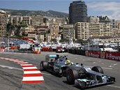 MONACK� MERCEDES. Niko Rosberg ve t�et�m tr�ninku Velk� ceny Monaka formule 1.