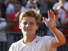 SEZNACE. Belgick� mlad��ek David Goffin slav� postup do osmifin�le Roland