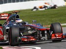 Pilot McLarenu Jenson Button na trati Velk� ceny Kanady b�hem t�et�ho m��en�ho