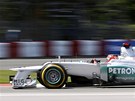 SCHUMI V AKCI. Michael Schumacher b�hem kvalifkace na Velkou cenu Kanady, ve