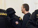 Policist� odv�d�j� Tom�e Pitra od pra�sk�ho m�stsk�ho soudu (4. �ervna 2012).