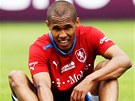 Theodor Gebre Selassie b�hem prvn�ho tr�ninku n�rodn�ho t�mu v Polsku.