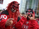 ��BELSK� �KLEBY. Fanou�k�m New Jersey Devils do sm�chu, jejich t�m ve fin�lov�