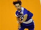 Ondřej Hudeček útočí přes kubánské bloky. Ondřej Hudeček útočí přes kubánské bloky.