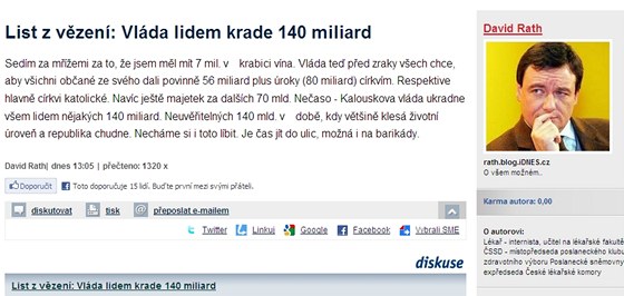 Příspěvek na blogu Davida Ratha Příspěvek na blogu Davida Ratha