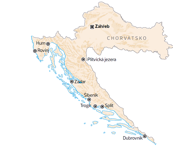 Mapka Chorvatska Mapka Chorvatska