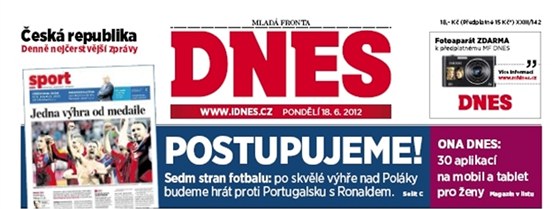 Takhle m�la tituln� strana pond�ln�ho vyd�n� spr�vn� vypadat.