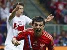 DZAGOJEV POT�ET�. Po dvou g�lech v �esk� s�ti dal rusk� z�lo�n�k Alan Dzagojev