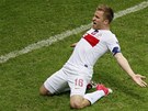 VYROVN�NO. Pol�k Jakub Blaszczykowski v 57. minut� vyrovnal sk�re z�pasu s