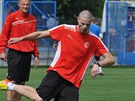 Do p��pravy fotbalist� Plzn� se zapojil i obr�nce David Bystro�, kter� byl v