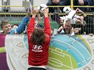HRDINA V OBLE�EN�. Petr Jir��ek se na reprezenta�n�m tr�ninku ocitl v z�plav�