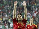 ST�ELEC ��SLO DVA. David Silva se raduje z g�lu do irsk� s�t�.