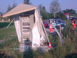 Přejezd v Rožnově v Českých Budějovicích, kde se střetl osobní automobil s Přejezd v Rožnově v Českých Budějovicích, kde se střetl osobní automobil s