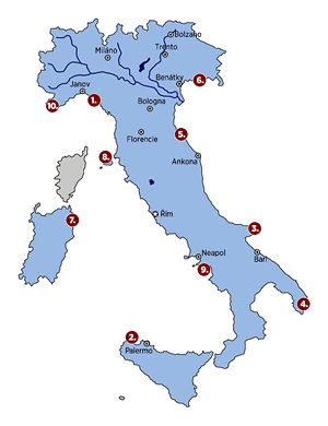NEJ italské pláže NEJ italské pláže