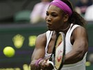 �DER. Serena Williamsov� v utk�n� druh�ho kola ve Wimbledonu.