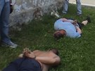 Dva ze tří zadržených vyděračů. Dva ze tří zadržených vyděračů.