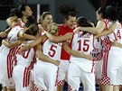 CHORVATSK� RADOST. Basketbalistky Chorvatska se propracovaly na olympijsk� hry.