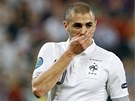 FRANCOUZSK� ESO. �to�n�k Karim Benzema b�hem z�pasu se �pan�lskem.