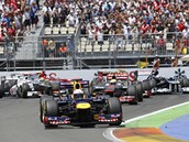 L�DR. Sebastian Vettel vedl startovn� pole ve Velk� cen� Evropy. 