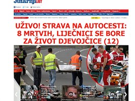 Tragická nehoda českého autobusu je pro chorvatská média událostí číslo jedna. Tragická nehoda českého autobusu je pro chorvatská média událostí číslo jedna.