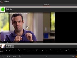 Původní aplikace Google+ na tabletu Samsung Galaxy Tab 10.1 Původní aplikace Google+ na tabletu Samsung Galaxy Tab 10.1