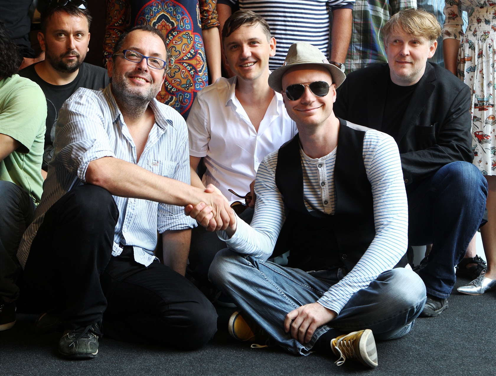Marek Daniel, Josef Polášek, Krzysztof Czeczot, Jan Budař a Marek Najbrt při prezentaci soutěžního snímku Polski film