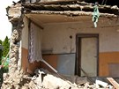 V ulici Horn� Dubina se z��tila p�edn� ��st rodinn�ho domku. Na podm��en� p�d�
