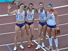 M�ME BRONZ! �lenky �esk� �tafety na 4x400 m (zleva) Zuzana Hejnov�, Jitka