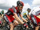 Australan Cadel Evans, obh�jce �lut�ho dresu, v pr�b�hu 6. etapy Tour de France