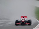 PO MN� POTOPA. Jenson Button z t�mu McLaren p�i tr�ninku na okruhu v