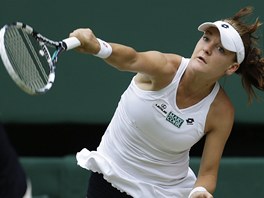 POD�N�. Agnieszka Radwa�sk� v pr�b�hu semifin�le Wimbledonu proti Angelique
