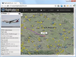 Flightradar24 zobrazuje podrobné informace o aktuální poloze a letová data Flightradar24 zobrazuje podrobné informace o aktuální poloze a letová data
