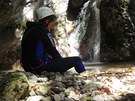 Canyoning za m�ste�kem Claut na severu It�lie. 