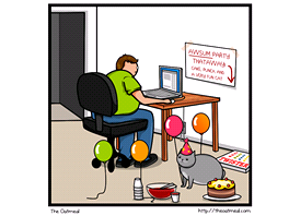 Kočka vs. Internet - jeden z populárních komiksů The Oatmeal Kočka vs. Internet - jeden z populárních komiksů The Oatmeal