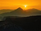 Romantický západ slunce na kaňonem Verdon Romantický západ slunce na kaňonem Verdon