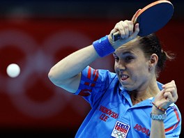 �esk� stoln� tenistka Iveta Vacenovsk� ve t�et�m kole olympijsk�ho turnaje.