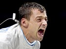 Ital Diego Occhiuzzi oslavuje postup do fin�le �ermu, tam nakonec podlehl