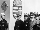 Nacistick� v�dce Adolf Hitler a admir�l Mikl�s Horthy(druh� zleva), kter� v
