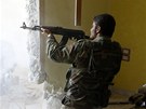Bojovn�ci Syrsk� osvobozeneck� arm�dy v Aleppu (14. srpna 2012)
