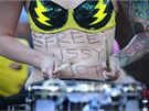 Demonstrace na podporu rusk� d�v�� kapely Pussy Riot v australsk�m Sydney (17....