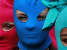 Demonstrace na podporu rusk� d�v�� kapely Pussy Riot v Madridu (17. srpna 2012)