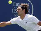 Roger Federer ve fin�le turnaje v Cincinatti proti Novaku Djokovi�ovi.