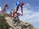 Z KOPCE. Jaroslav Kulhavý ve fini�i olympijského závodu v Londýn�. �výcar Nino...