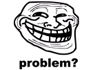 Máte problém? ptá se tvář "trolla" ze série "rage comic", karikatur různého Máte problém? ptá se tvář "trolla" ze série "rage comic", karikatur různého